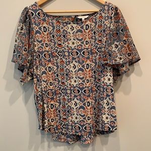 Lucky Brand Flutter Sleeve Blouse Sz. L